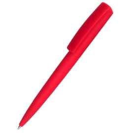 Ручка пластиковая Jangle, софт-тач, красная, Цвет: красный
