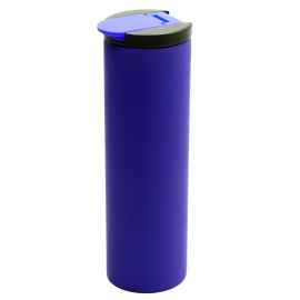Термокружка с двойной металлической стенкой Rolly, софт-тач, синий, Цвет: синий, Объем: 500 мл