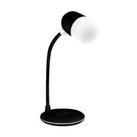 Лампа с колонкой и беспроводной зарядкой Alladin, черная, Цвет: черный