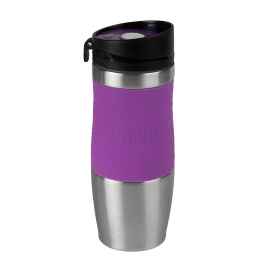 Термокружка вакуумная 'УДАЧА silver',  400 мл,  фиолетовый, металл/силикон, Цвет: фиолетовый