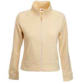 Толстовка 'Lady-Fit Sweat Jacket', цвет слоновой кости_XS, 75% х/б, 25% п/э, 280 г/м2, Цвет: бежевый, Размер: Длина 55 см., ширина 42,5 см.