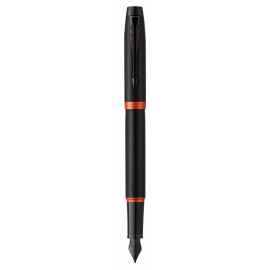 Перьевая ручка Parker IM Vibrant Rings Flame Orange, перо:F/M, цвет чернил: blue, в подарочной упаковке.