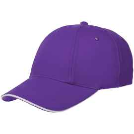 Бейсболка Canopy, фиолетовая с белым кантом, Цвет: белый, фиолетовый