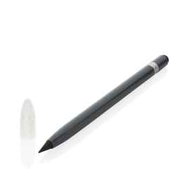 Алюминиевый вечный карандаш с ластиком, серый,, Цвет: серый,, Размер: , высота 14,5 см., диаметр 0,9 см.