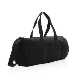 Спортивная сумка Impact из переработанного неокрашенного канваса AWARE™, 285 г/м², черный,, Цвет: черный,, Размер: Длина 52 см., ширина 20 см., высота 45 см., диаметр 0 см.