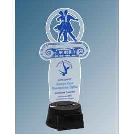 Акриловая награда с УФ печатью Танцы (танцевальная пара), 11х25х0.5 (прозрачный)