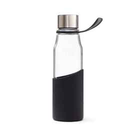 Бутылка для воды VINGA Lean из боросиликатного стекла, 550 мл, Черный, Цвет: черный,, Размер: , высота 23,5 см., диаметр 6,5 см.