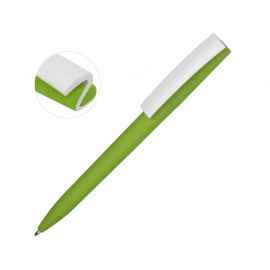 Ручка пластиковая soft-touch шариковая Zorro, 18560.19, Цвет: зеленое яблоко,белый