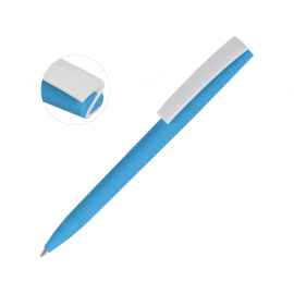 Ручка пластиковая soft-touch шариковая Zorro, 18560.10, Цвет: голубой,белый