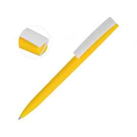 Ручка пластиковая soft-touch шариковая Zorro, 18560.04, Цвет: белый,желтый