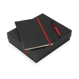 Подарочный набор Jacque с ручкой-подставкой и блокнотом А5, 700324.01, Цвет: черный,красный