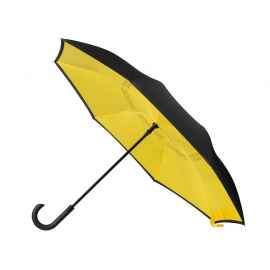 Зонт-трость наоборот Inversa, 908304, Цвет: черный,желтый