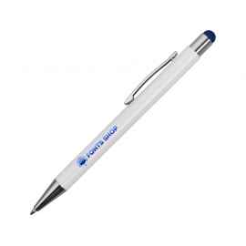 Ручка металлическая шариковая Flowery со стилусом, 11314.02, Цвет: синий,белый
