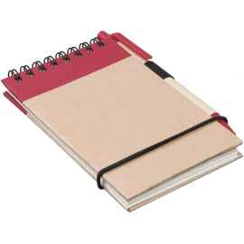 Блокнот А7 Zuse с ручкой, 10626900, Цвет: красный,натуральный
