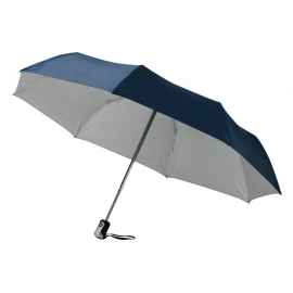 Зонт складной Alex, 10901606, Цвет: серебристый,темно-синий