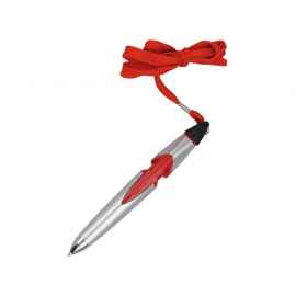 Ручка шариковая на шнуре Санрайз, 77380.01p, Цвет: красный,серебристый