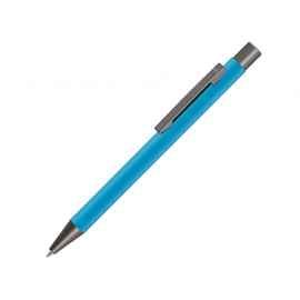 Ручка металлическая шариковая Straight Gum soft-touch с зеркальной гравировкой, 187927.10, Цвет: голубой