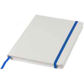 Блокнот А5 Spectrum с белой обложкой и цветной резинкой, 10713501, Цвет: ярко-синий,белый