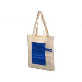Складная сумка на кнопках, 180 г/м2, 12040702, Цвет: синий,натуральный