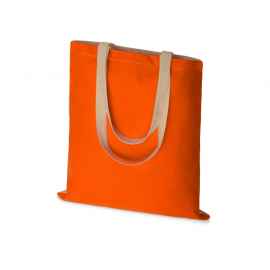 Сумка для шопинга Twin двухцветная из хлопка, 180 г/м2, 955198, Цвет: оранжевый,натуральный