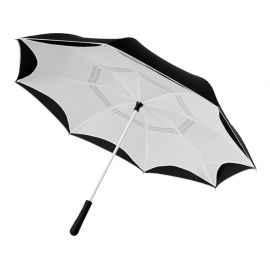 Зонт-трость Yoon с обратным сложением, 10940202, Цвет: черный,белый