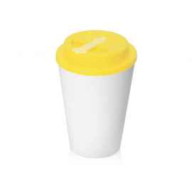 Пластиковый стакан с двойными стенками Take away, 873426.04, Цвет: белый,желтый, Объем: 350