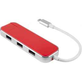 Хаб USB Type-C 3.0 Chronos, 595601, Цвет: красный