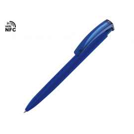 Ручка пластиковая шариковая трехгранная Trinity K transparent Gum soft-touch с чипом передачи информации NFC, 187926NFC.22, Цвет: темно-синий