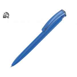 Ручка пластиковая шариковая трехгранная Trinity K transparent Gum soft-touch с чипом передачи информации NFC, 187926NFC.02, Цвет: синий