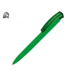 Ручка пластиковая шариковая трехгранная Trinity K transparent Gum soft-touch с чипом передачи информации NFC, 187926NFC.23, Цвет: темно-зеленый