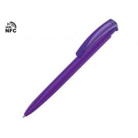 Ручка пластиковая шариковая трехгранная Trinity K transparent Gum soft-touch с чипом передачи информации NFC, 187926NFC.14, Цвет: фиолетовый