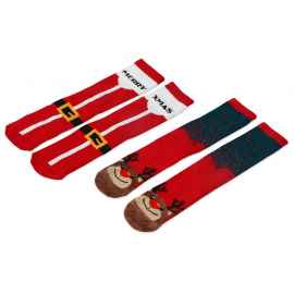 Набор носков с рождественской символикой, 2 пары, 40-43, 869101, Цвет: красный, Размер: 40-43