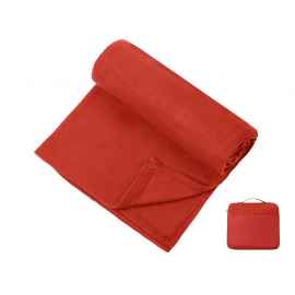 Плед для путешествий Flight в чехле с ручкой и карманом, 833201, Цвет: красный