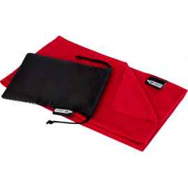 Охлаждающее полотенце Raquel из переработанного ПЭТ в мешочке, 12500121, Цвет: красный