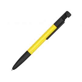 Ручка-стилус пластиковая шариковая Multy, 71532.04, Цвет: черный,желтый