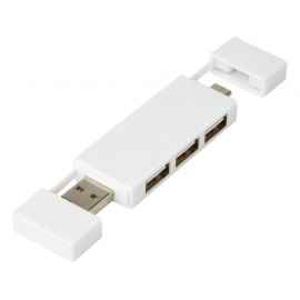 Двойной USB 2.0-хаб Mulan, 12425101, Цвет: белый