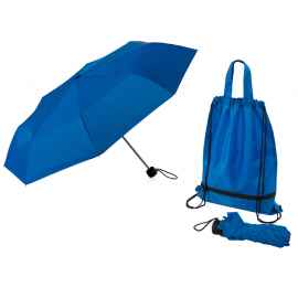 Зонт Picau из переработанного пластика в сумочке, 920002, Цвет: синий