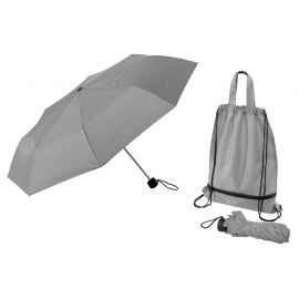 Зонт Picau из переработанного пластика в сумочке, 920017, Цвет: серый