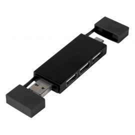 Двойной USB 2.0-хаб Mulan, 12425190, Цвет: черный