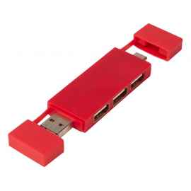 Двойной USB 2.0-хаб Mulan, 12425121, Цвет: красный