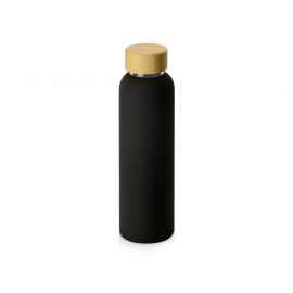 Стеклянная бутылка с бамбуковой крышкой Foggy, 600 мл, 828707, Цвет: черный, Объем: 600