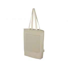 Эко-сумка Rainbow из переработанного хлопка с передним карманом, 12064306, Цвет: натуральный