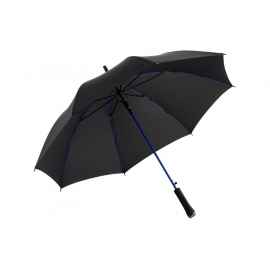 Зонт-трость Colorline с цветными спицами и куполом из переработанного пластика, 100001, Цвет: черный,синий
