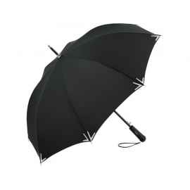 Зонт-трость Safebrella с фонариком и светоотражающими элементами, 100074, Цвет: черный