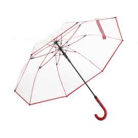 Зонт-трость Pure с прозрачным куполом, 100126, Цвет: красный