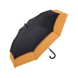 Зонт-трость Stretch с удлиняющимся куполом, 100121, Цвет: черный,оранжевый