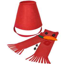 Набор для лепки снеговика   'Улыбка', красный, фетр/флис/пластик, Цвет: красный