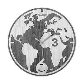 Часы настенные 'Карта мира', черный с белым