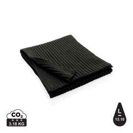 Вязаный шарф Impact из Polylana® AWARE™, 180x25 см, Черный, Цвет: черный,, Размер: Длина 180 см., ширина 25 см., высота 1 см., диаметр 0 см.