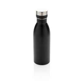 Бутылка для воды Deluxe из переработанной нержавеющей стали, 500 мл, Черный, Цвет: черный,, Размер: , высота 21,5 см., диаметр 6,6 см.